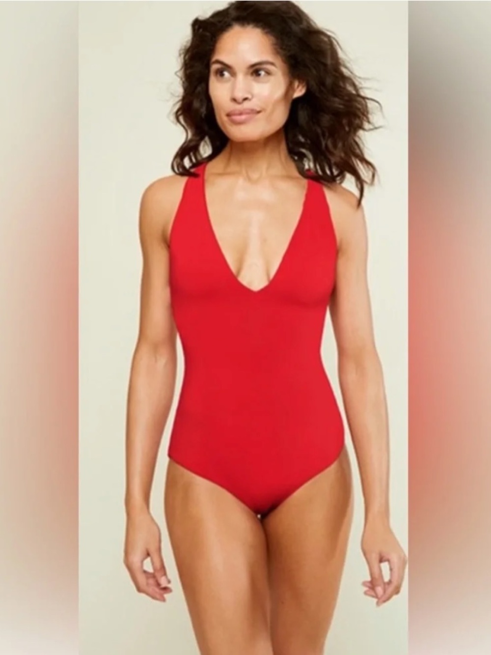 Andie Co. The Bali Long Torso One Piece Swimsuit in Red
